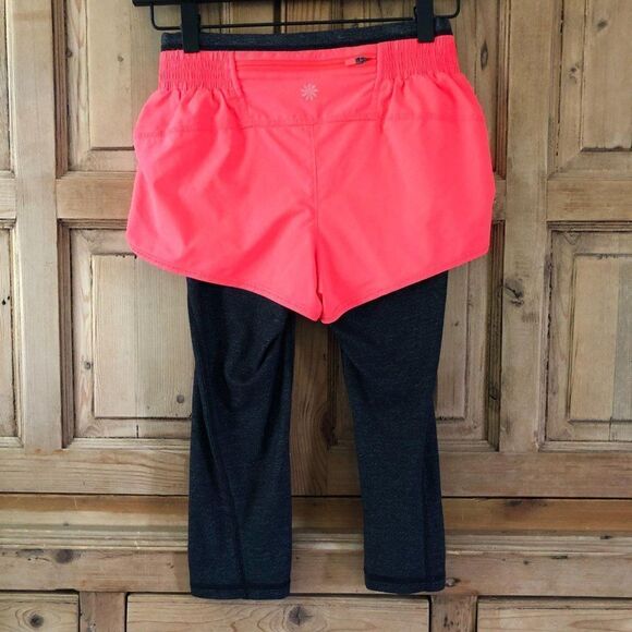 Athleta XXS Go Getter 2-in-1 Coral Sizzle & Gray P - Picture 5 of 9